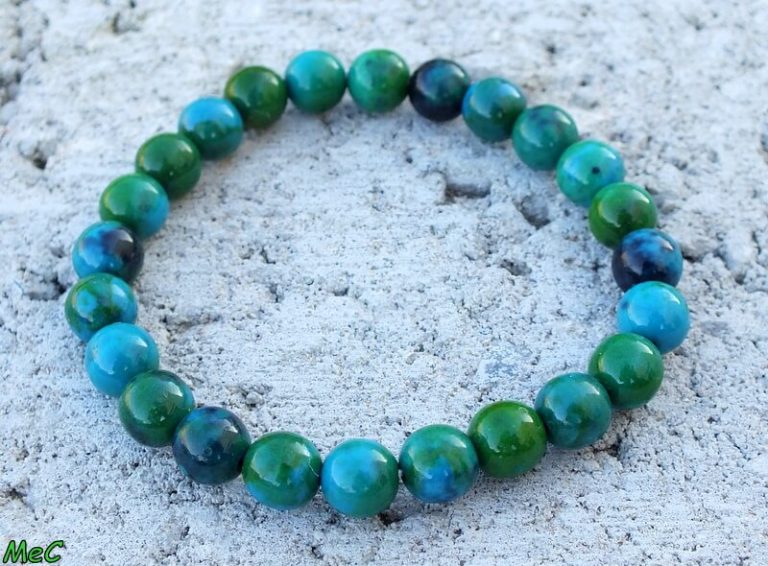 Bracelet Pierres Naturelles - Tourmaline Melon D'eau, Chrysocolle, Angélite - A Bijoux