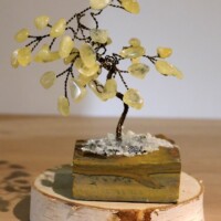 Minéraux et Cristaux Arbre aventurine jaune sur oeil de tigre Minéraux et Cristaux
